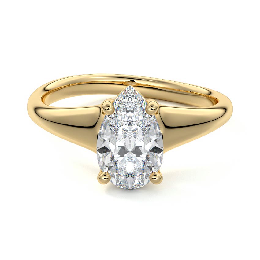 Maia - Pear Yellow Gold Lab Grown Diamond Engagement Ring | Nura Lab