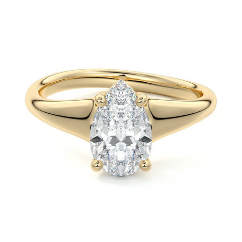 Maia - Pear Yellow Gold Lab Grown Diamond Engagement Ring | Nura Lab