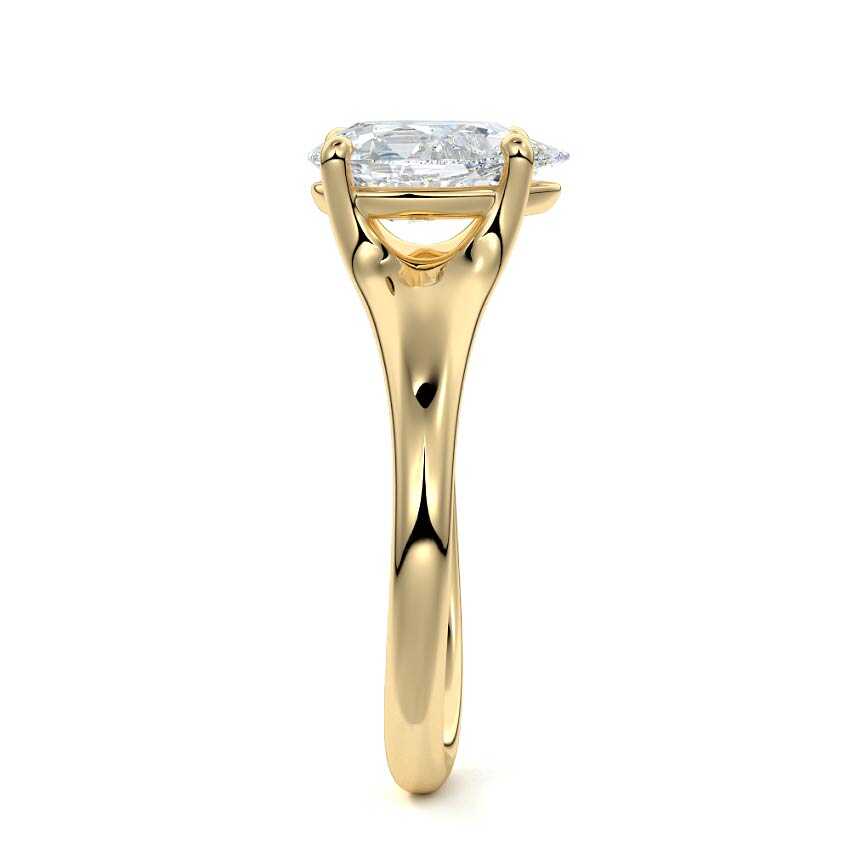 Maia - Pear Yellow Gold Engagement Ring Side View | Nura Lab
