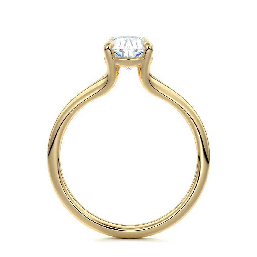 Maia pear tapered solitaire lab grown diamond engagement ring in yellow gold