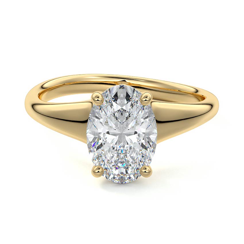 Maia - Oval Yellow Gold Lab Grown Diamond Engagement Ring | Nura Lab