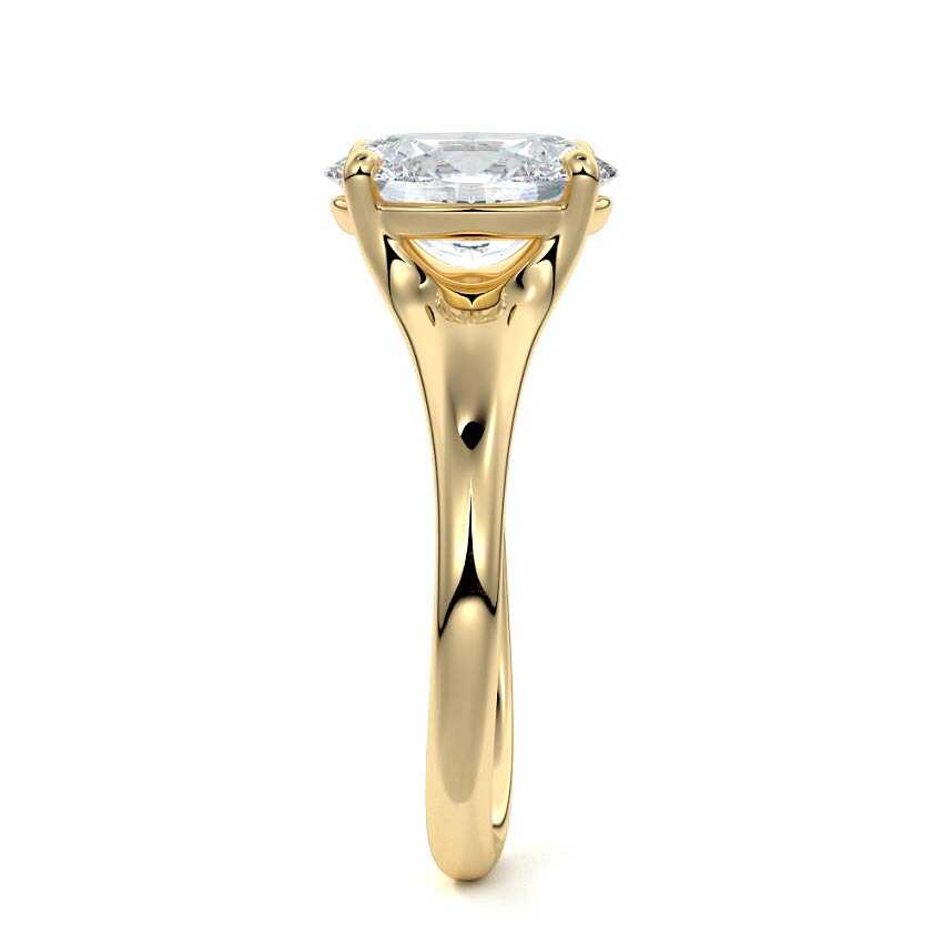 Maia - Oval Yellow Gold Engagement Ring Side View | Nura Lab