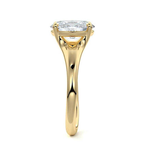 Maia - Oval Yellow Gold Engagement Ring Side View | Nura Lab