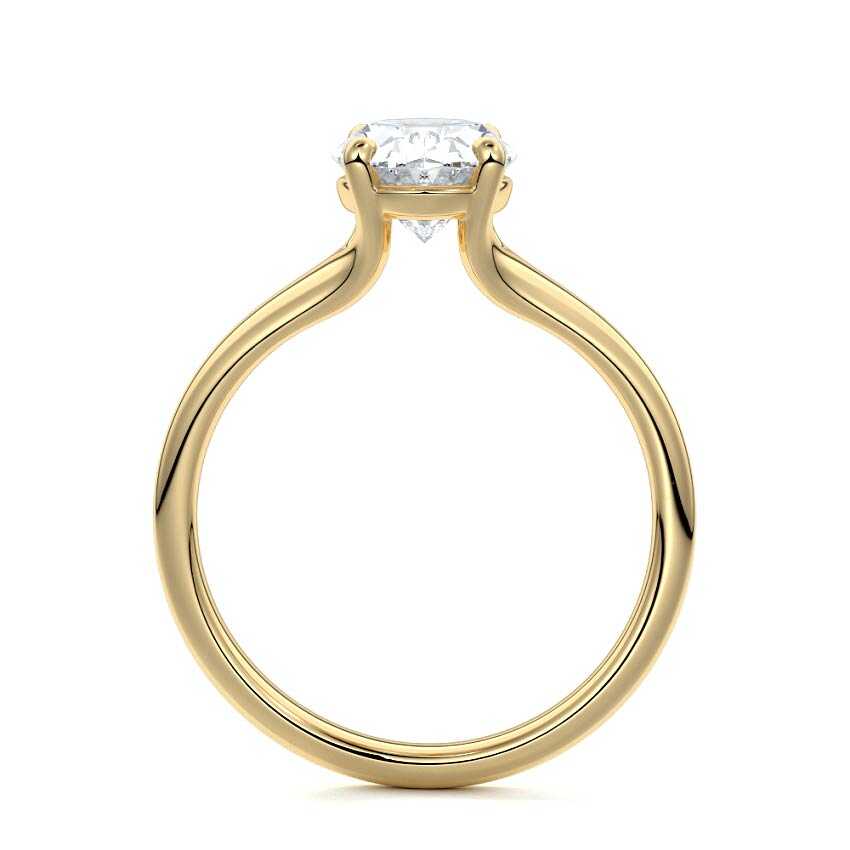 Maia - Oval Yellow Gold Engagement Ring Profile View | Nura Lab