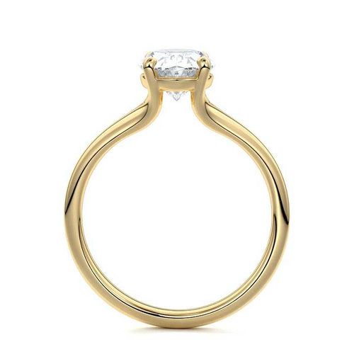 Maia - Oval Yellow Gold Engagement Ring Profile View | Nura Lab