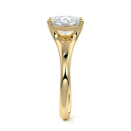 Maia - Cushion Yellow Gold Engagement Ring Side View | Nura Lab