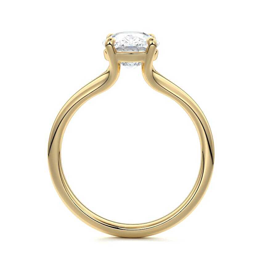 Maia - Cushion Yellow Gold Engagement Ring Profile View | Nura Lab