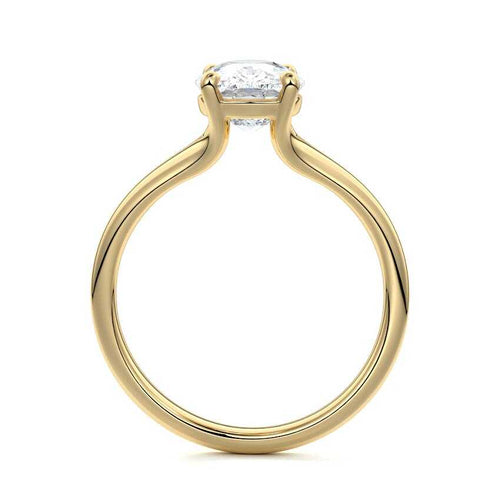 Maia - Cushion Yellow Gold Engagement Ring Profile View | Nura Lab