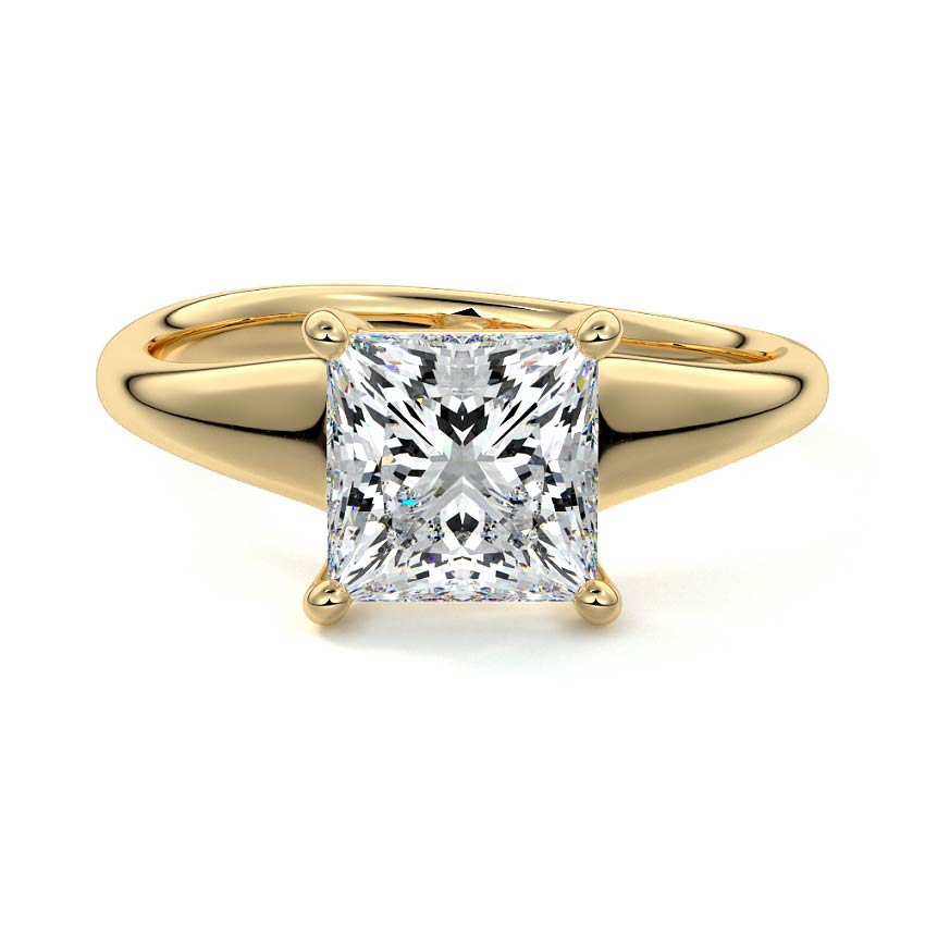 Maia - Princess Yellow Gold Lab Grown Diamond Engagement Ring | Nura Lab