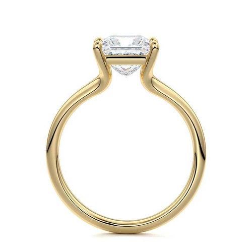 Maia - Princess Yellow Gold Engagement Ring Profile View | Nura Lab