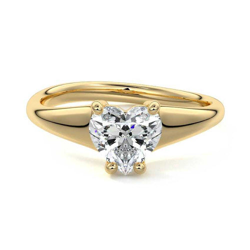 Maia - Heart Yellow Gold Lab Grown Diamond Engagement Ring | Nura Lab
