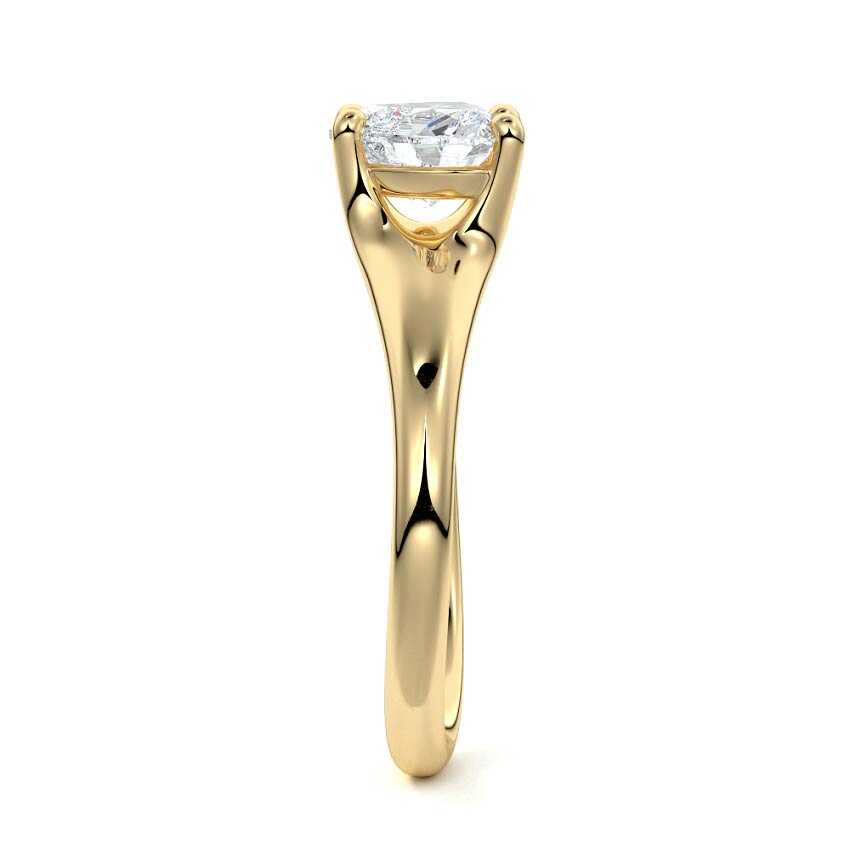 Maia - Heart Yellow Gold Engagement Ring Side View | Nura Lab