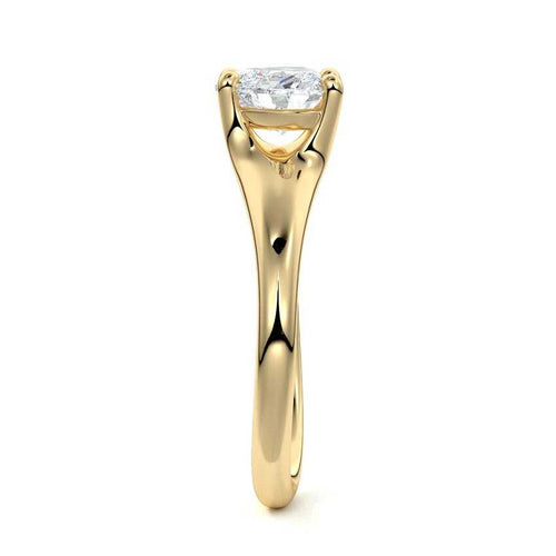 Maia heart tapered solitaire lab grown diamond engagement ring in yellow gold