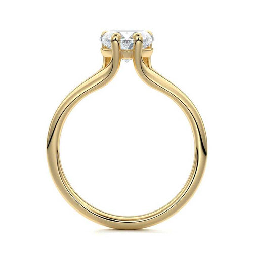 Maia - Heart Yellow Gold Engagement Ring Profile View | Nura Lab