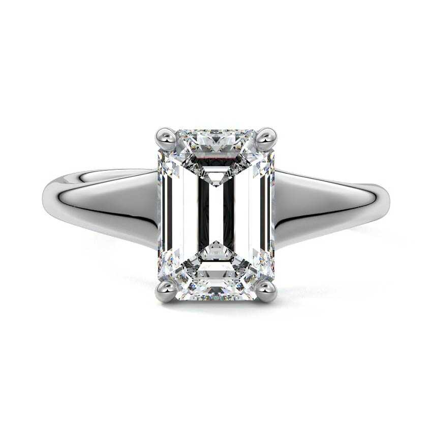 Maia - Emerald Cut Platinum Lab Grown Diamond Engagement Ring | Nura Lab