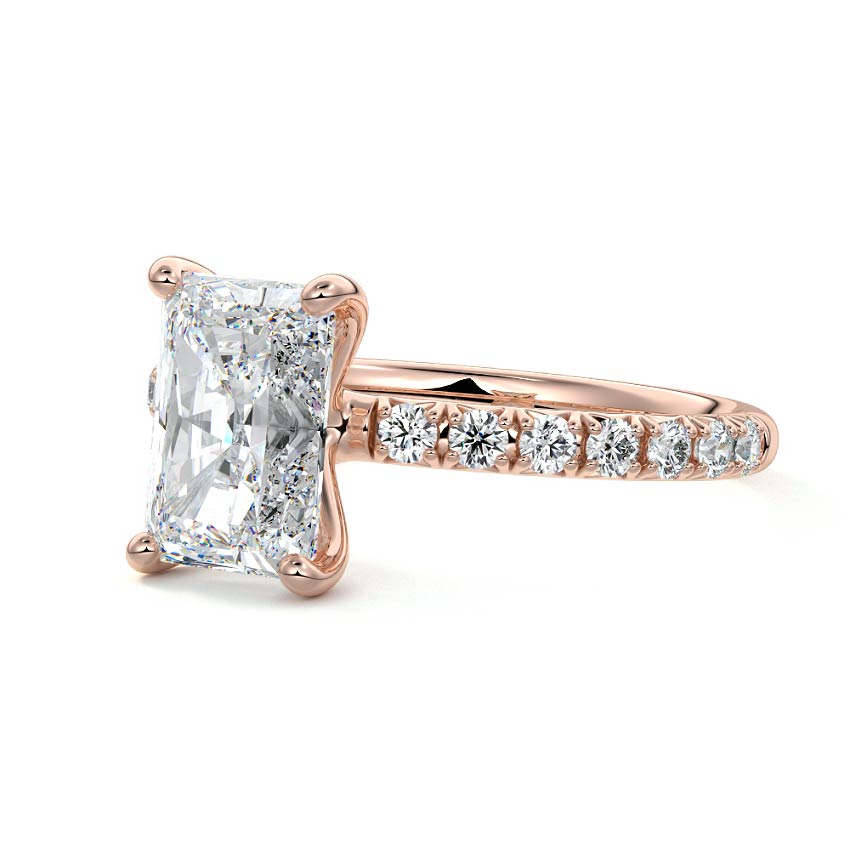 Melina - Radiant Rose Gold Lab Grown Diamond Engagement Ring | Nura Lab