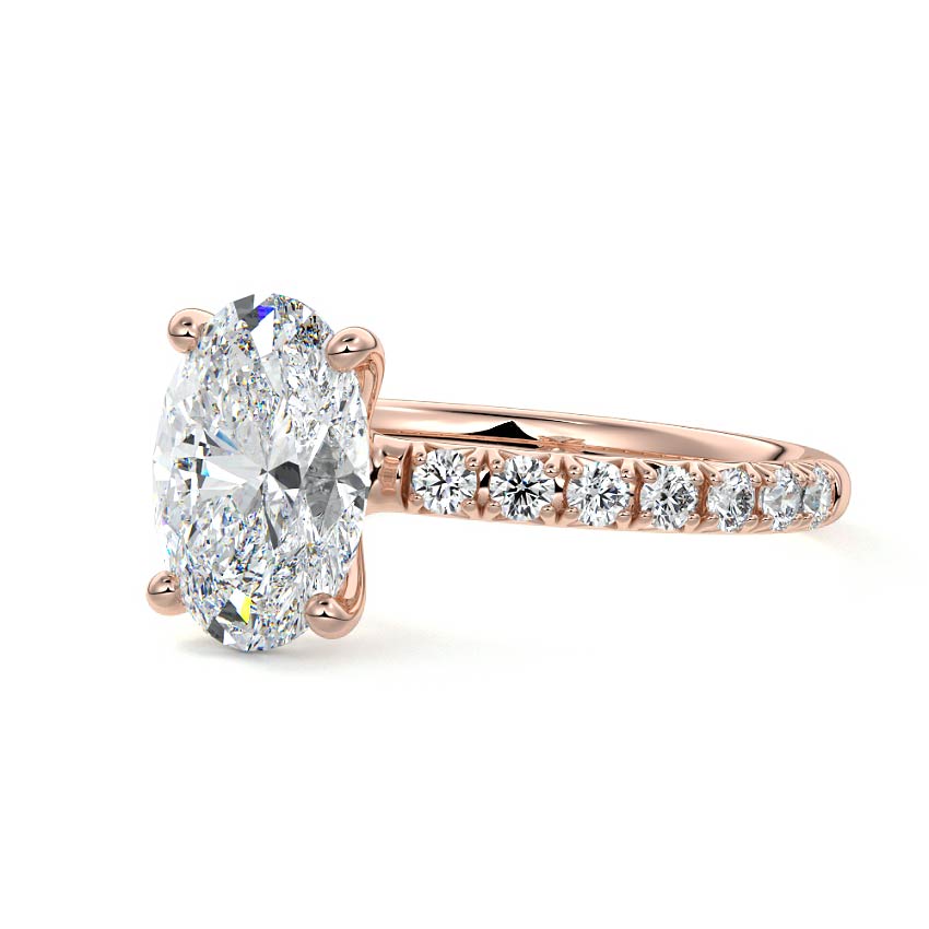Melina - Oval Rose Gold Lab Grown Diamond Engagement Ring | Nura Lab
