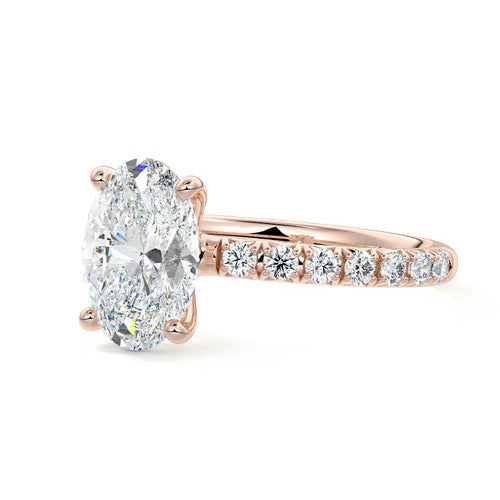 Melina - Oval Rose Gold Lab Grown Diamond Engagement Ring | Nura Lab