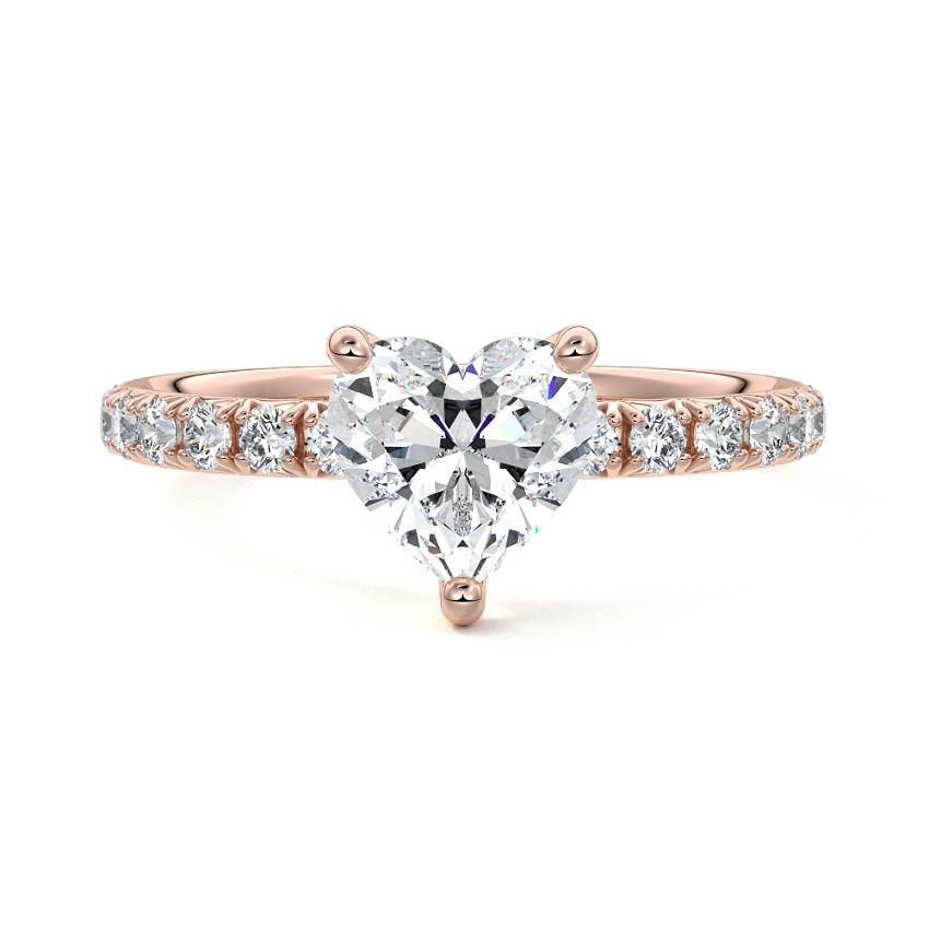 Melina - Heart Rose Gold Lab Grown Diamond Engagement Ring | Nura Lab