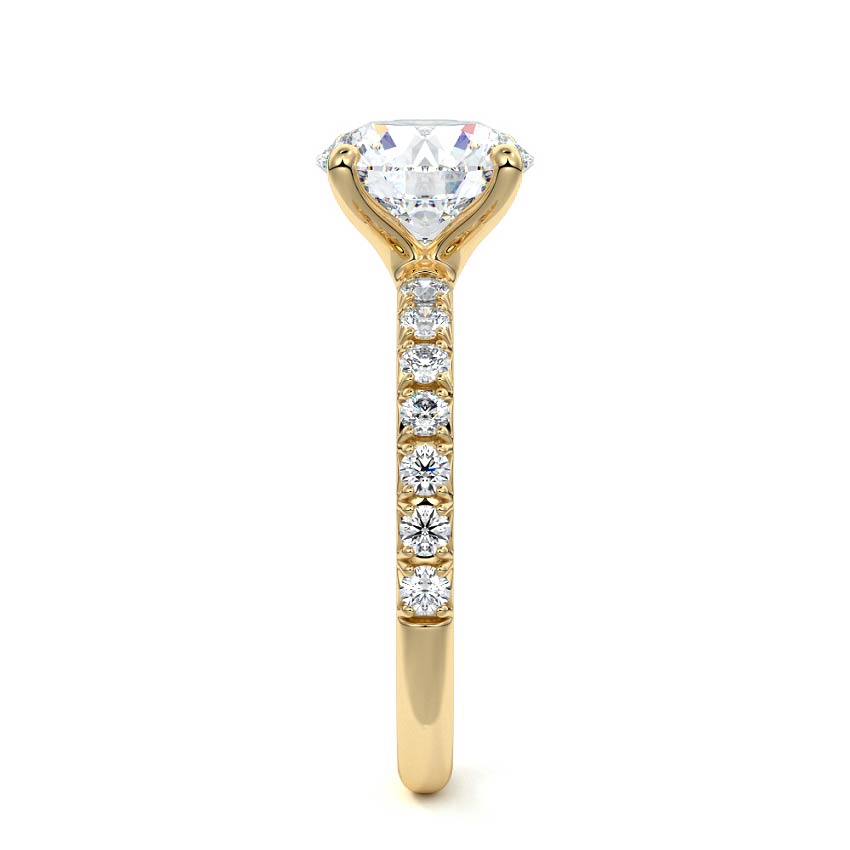 Melina - Round Yellow Gold Lab Grown Diamond Engagement Ring | Nura Lab