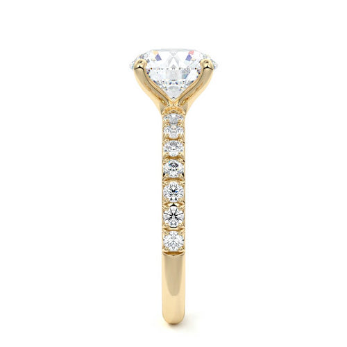 Melina - Round Yellow Gold Lab Grown Diamond Engagement Ring | Nura Lab
