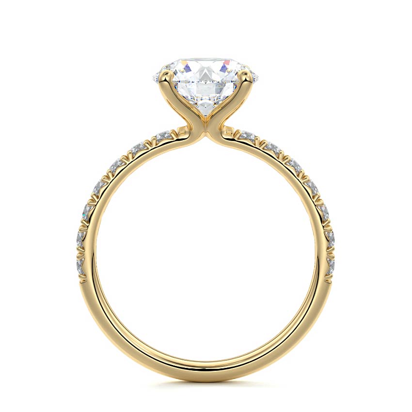 Melina - Round Yellow Gold Lab Grown Diamond Engagement Ring | Nura Lab
