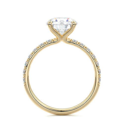 Melina - Round Yellow Gold Lab Grown Diamond Engagement Ring | Nura Lab