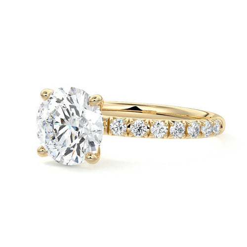Melina - Round Yellow Gold Lab Grown Diamond Engagement Ring | Nura Lab