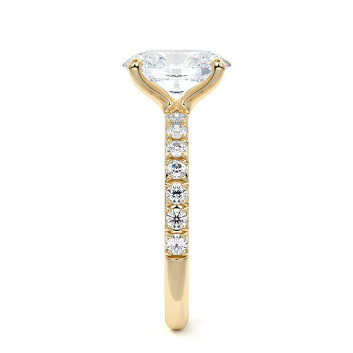 Melina - Oval Yellow Gold Engagement Ring Side View | Nura Lab