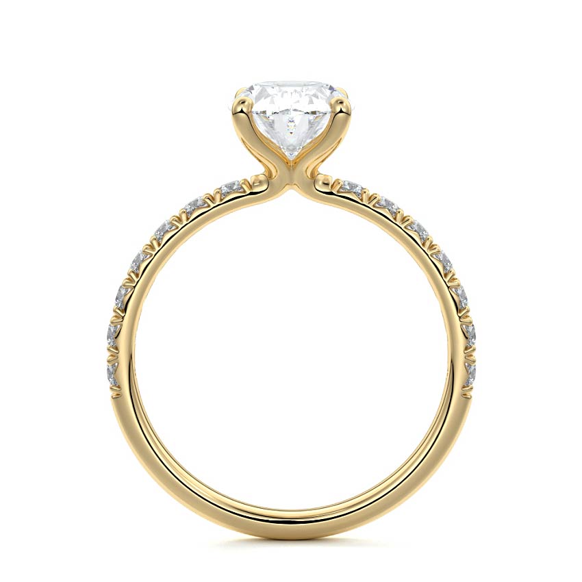 Melina - Oval Yellow Gold Engagement Ring Profile View | Nura Lab