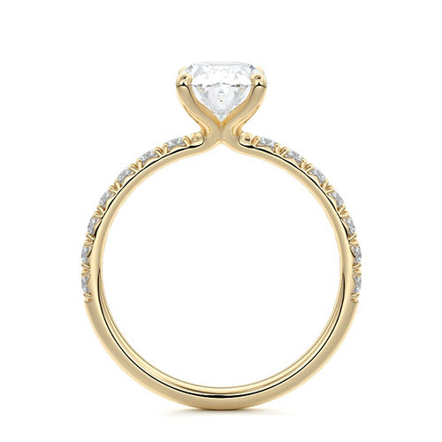 Melina - Oval Yellow Gold Engagement Ring Profile View | Nura Lab