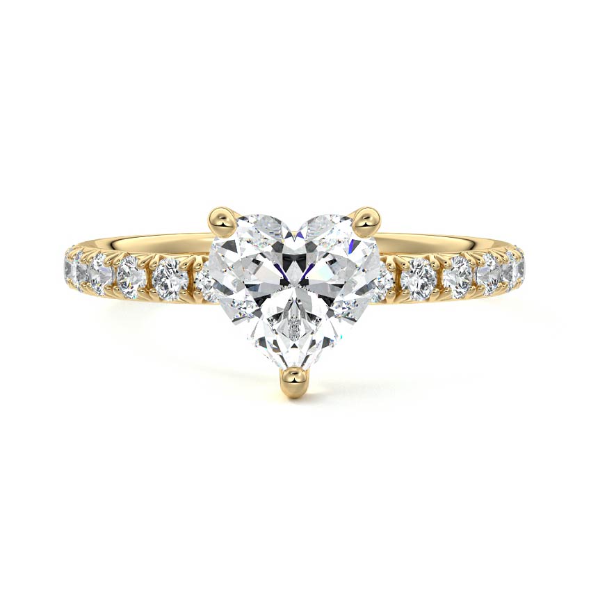 Melina - Heart Yellow Gold Lab Grown Diamond Engagement Ring | Nura Lab