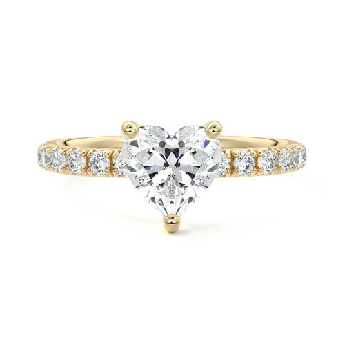 Melina - Heart Yellow Gold Lab Grown Diamond Engagement Ring | Nura Lab