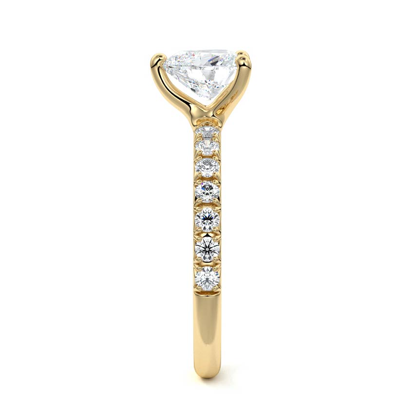 Melina - Heart Yellow Gold Engagement Ring Side View | Nura Lab