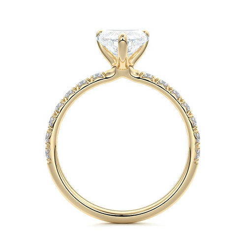 Melina - Heart Yellow Gold Engagement Ring Profile View | Nura Lab