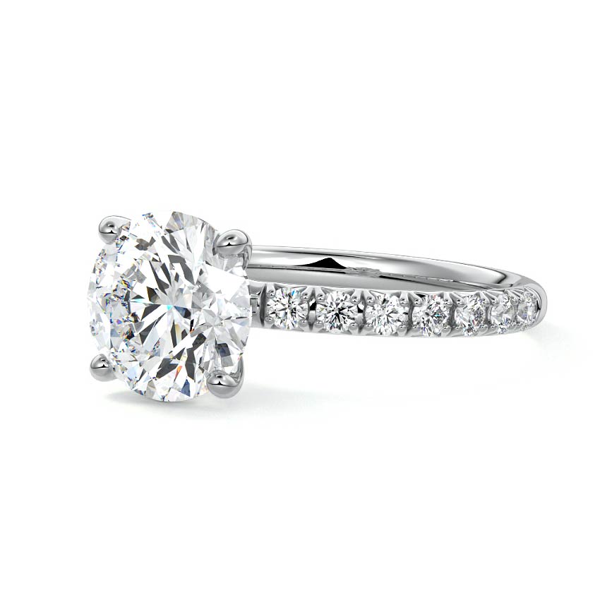 Melina - Round White Gold Lab Grown Diamond Engagement Ring | Nura Lab