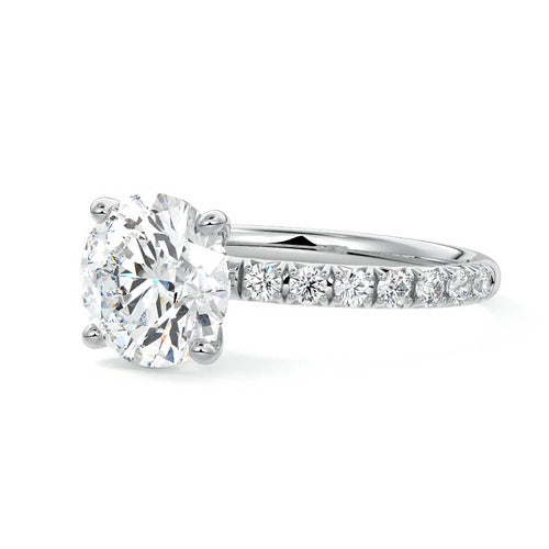 Melina - Round White Gold Lab Grown Diamond Engagement Ring | Nura Lab