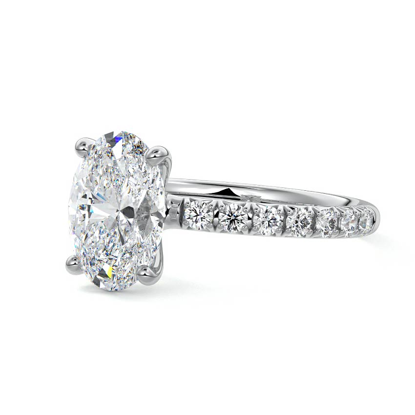 Melina - Oval White Gold Lab Grown Diamond Engagement Ring | Nura Lab