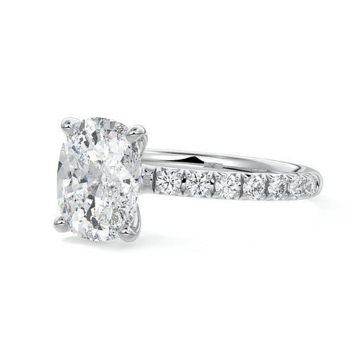 Melina - Cushion White Gold Lab Grown Diamond Engagement Ring | Nura Lab