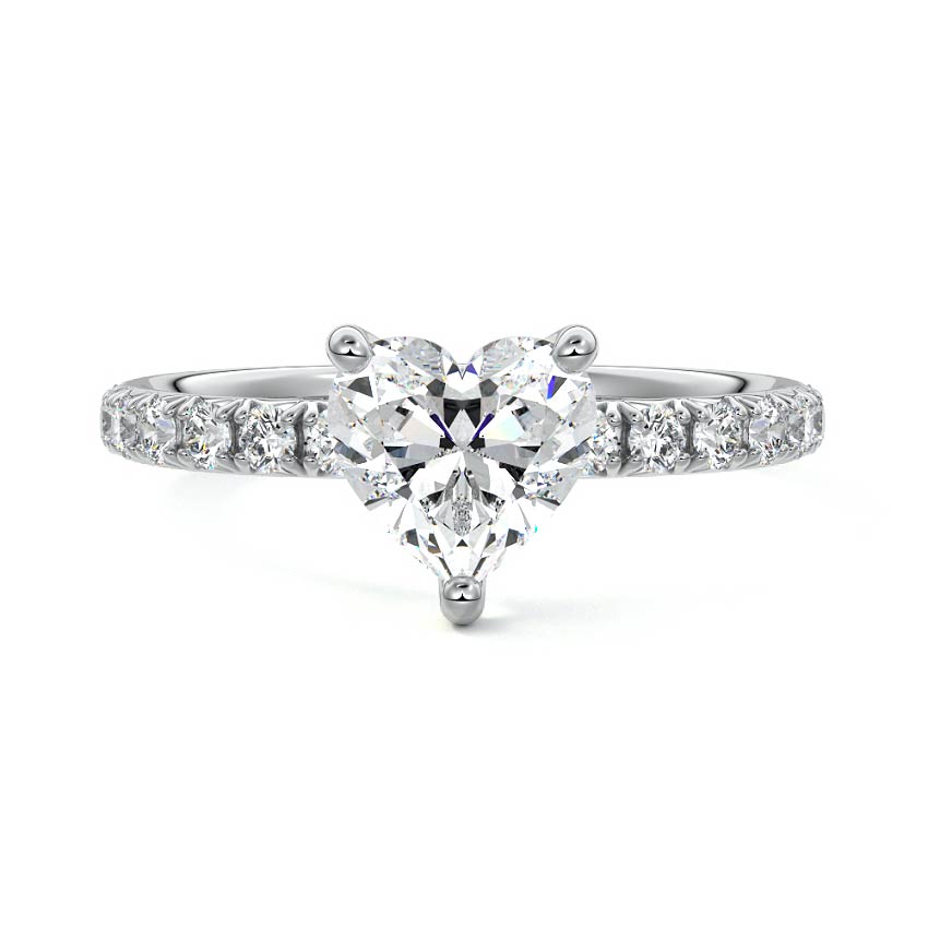 Melina - Heart White Gold Lab Grown Diamond Engagement Ring | Nura Lab