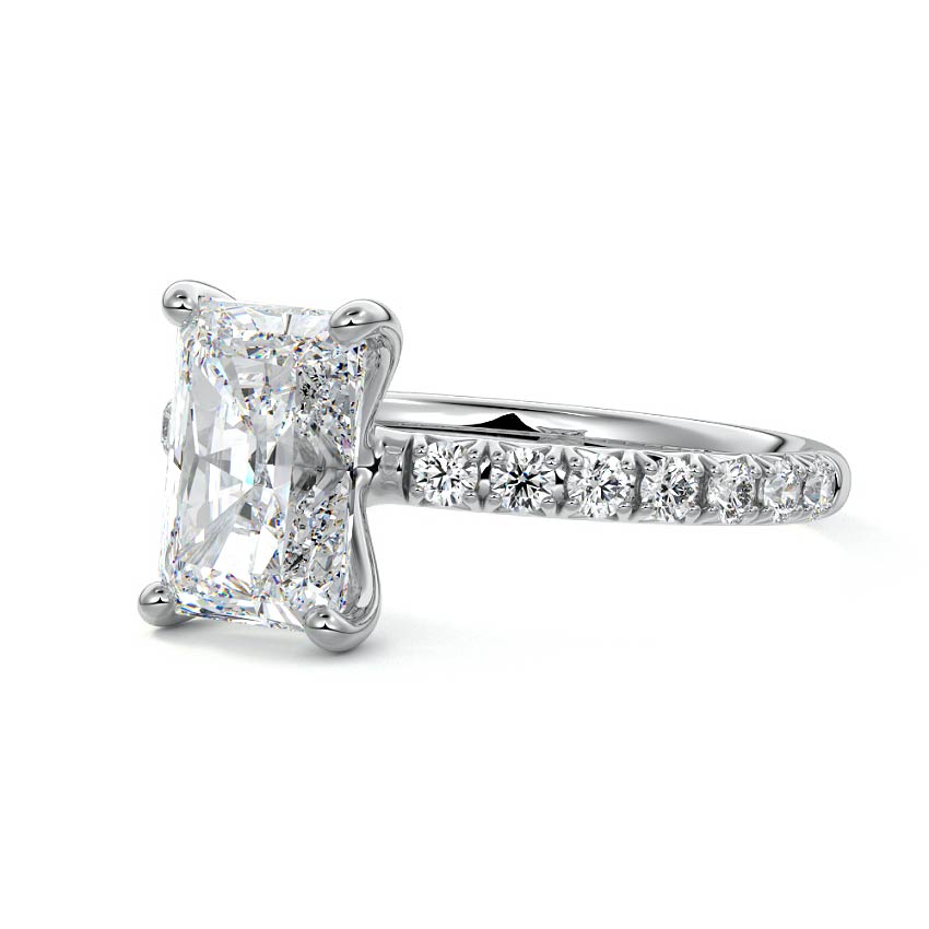 Melina - Radiant Platinum Lab Grown Diamond Engagement Ring | Nura Lab