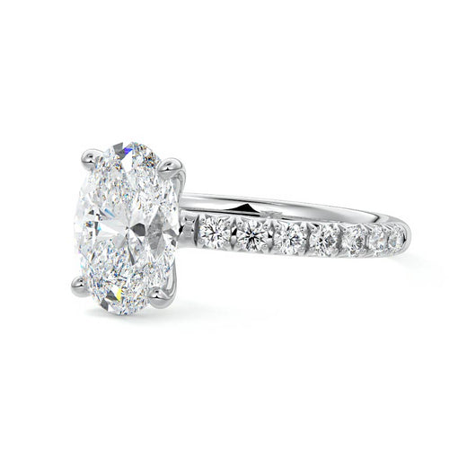 Melina - Oval Platinum Lab Grown Diamond Engagement Ring | Nura Lab