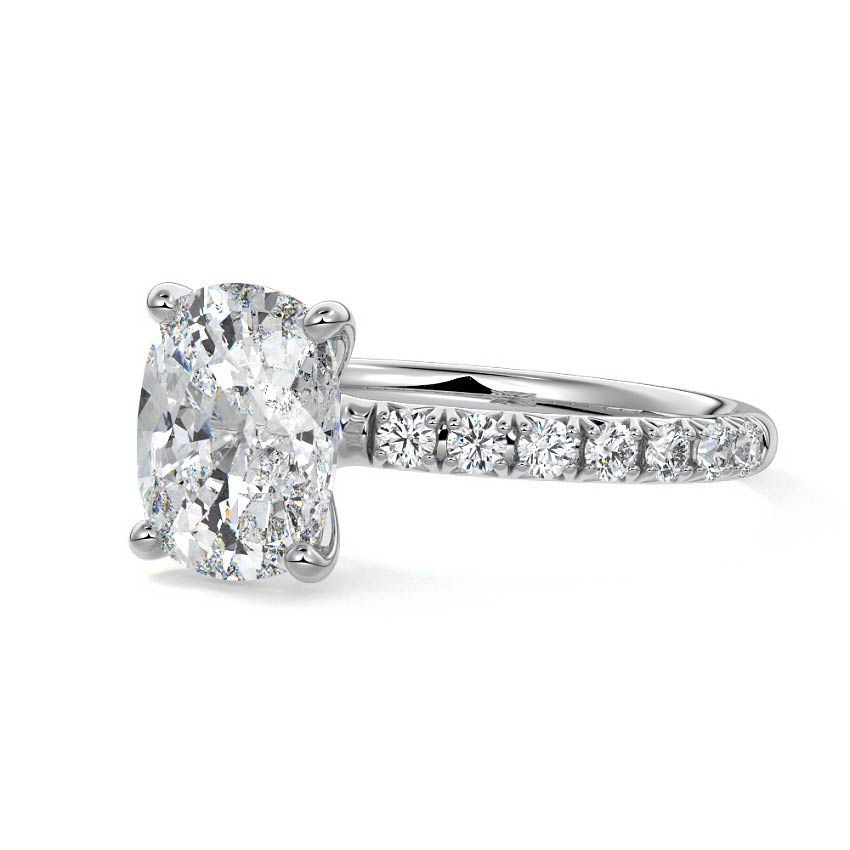 Melina - Cushion Platinum Lab Grown Diamond Engagement Ring | Nura Lab