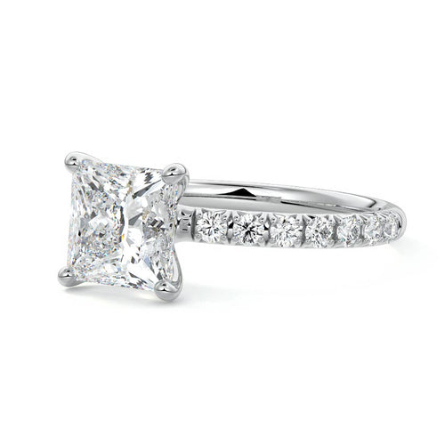 Melina - Princess Platinum Lab Grown Diamond Engagement Ring | Nura Lab