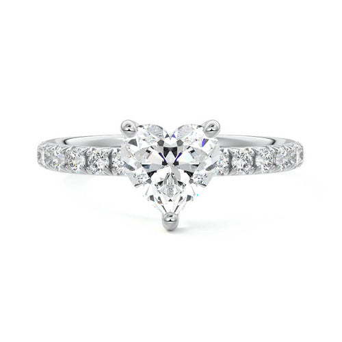 Melina - Heart Platinum Lab Grown Diamond Engagement Ring | Nura Lab