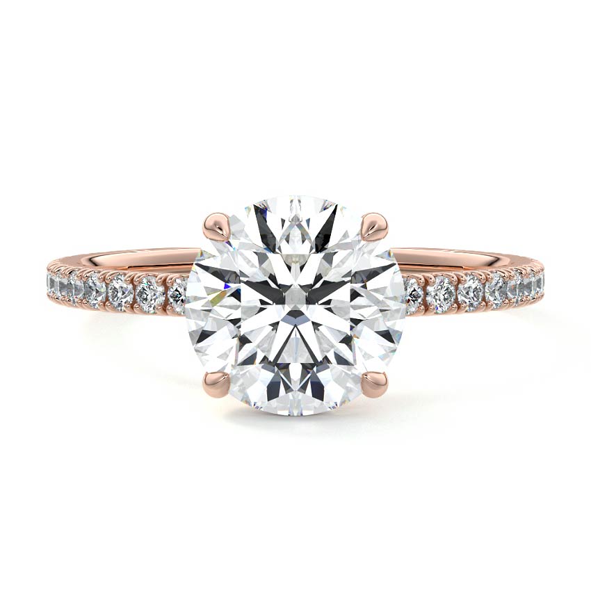 Mira - Round Rose Gold Lab Grown Diamond Engagement Ring | Nura Lab