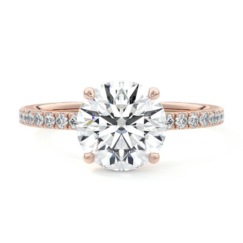 Mira - Round Rose Gold Lab Grown Diamond Engagement Ring | Nura Lab