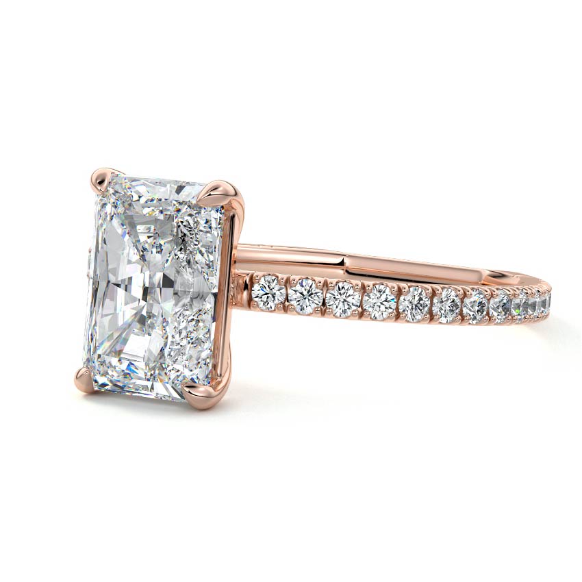 Mira - Radiant Rose Gold Lab Grown Diamond Engagement Ring | Nura Lab