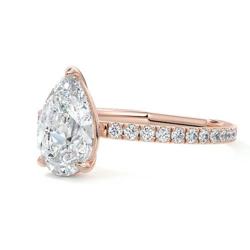 Mira - Pear Rose Gold Lab Grown Diamond Engagement Ring | Nura Lab