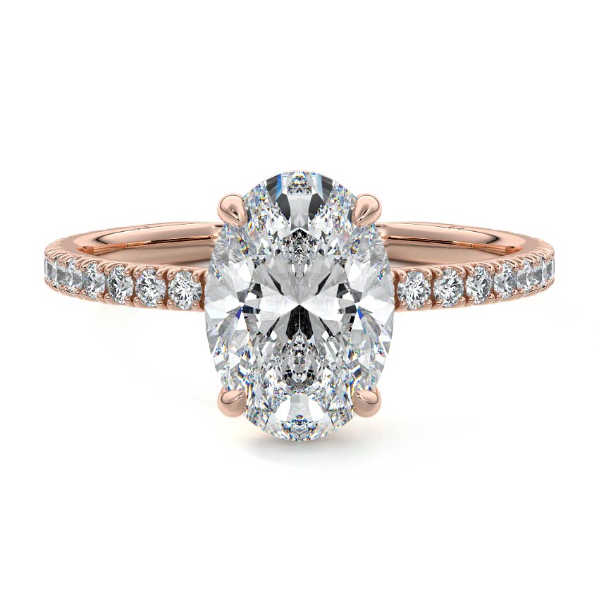 Mira - Oval Rose Gold Lab Grown Diamond Engagement Ring | Nura Lab